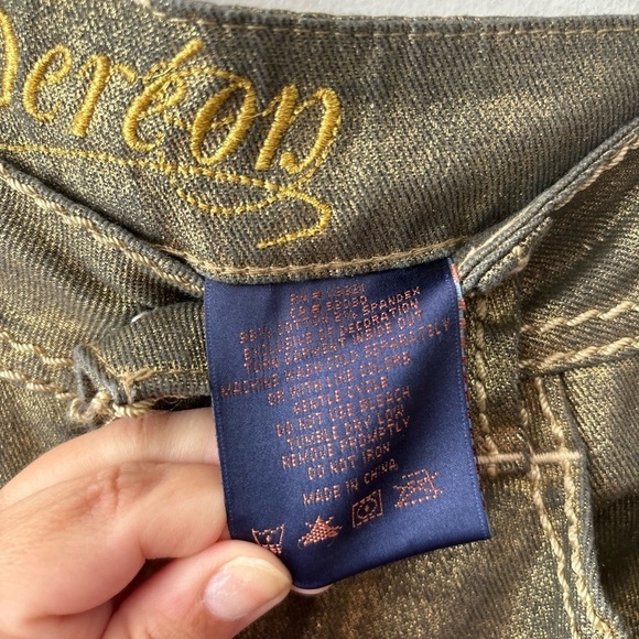 $10 sale 🍓Dereon Beyonce gold low rise pants‎ size 7/8 - Picture 4 of 7